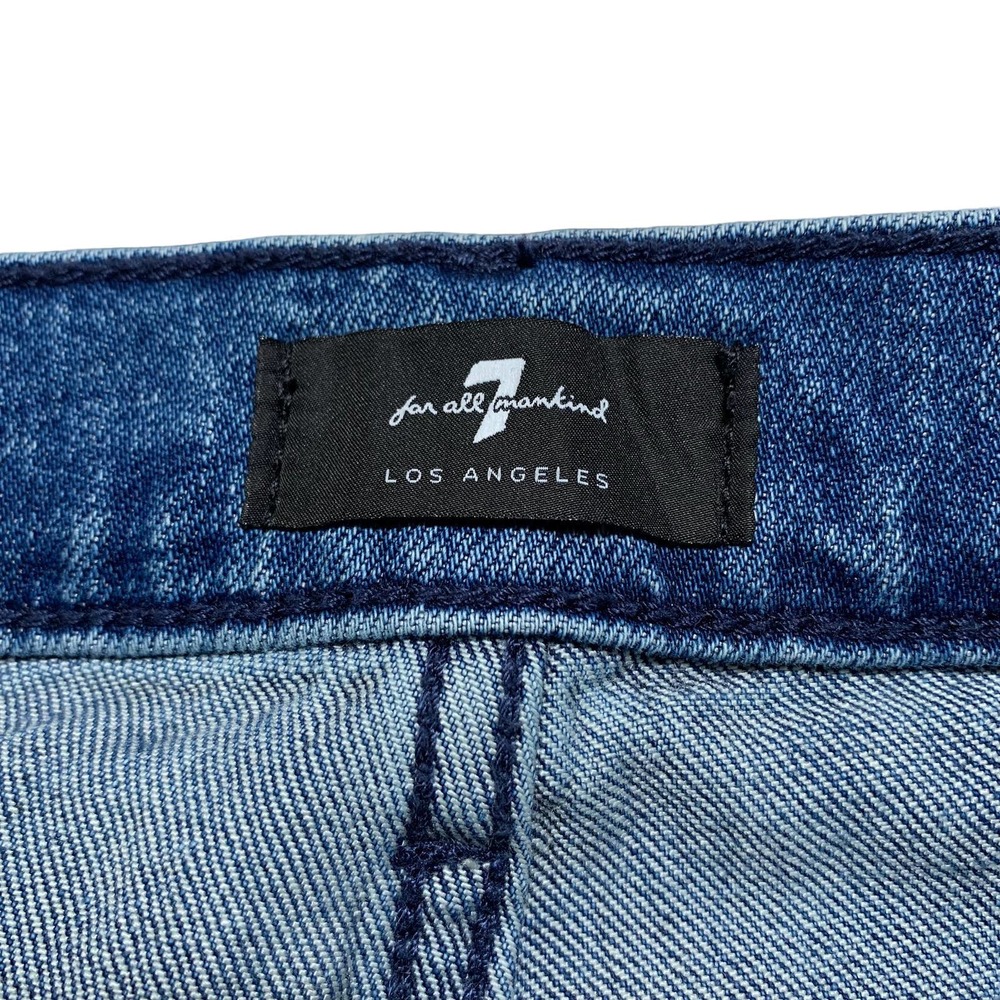 7 For All Mankind | Women | Distressed Hem High Rise Cropped Straight Jeans | 30 - Picture 7 of 14